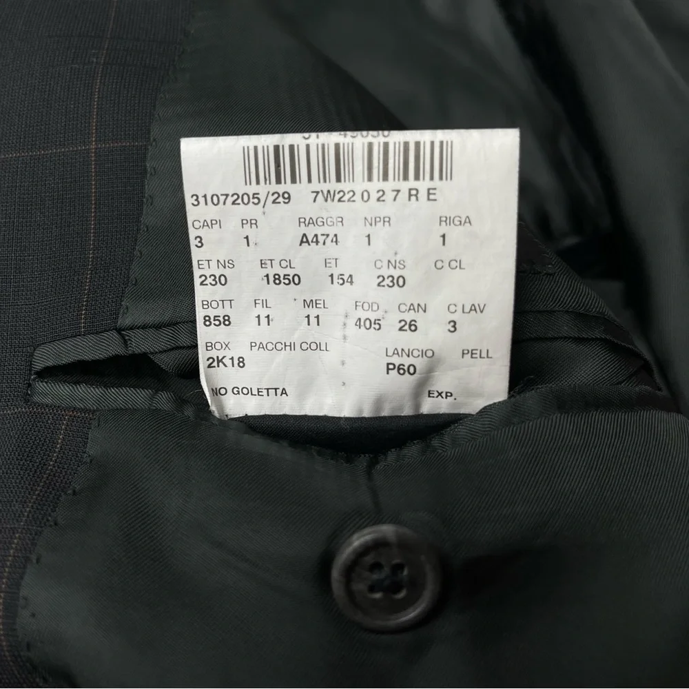Corneliani Extra Fine Virgin Wool 3 Button Tailored Blazer IT50R US40R